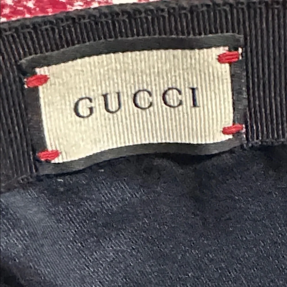 Gucci Black GG Monogram Baseball Cap with Signature Sherry Line